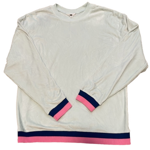 Ascot & Hart mint blue velour crew Sz M